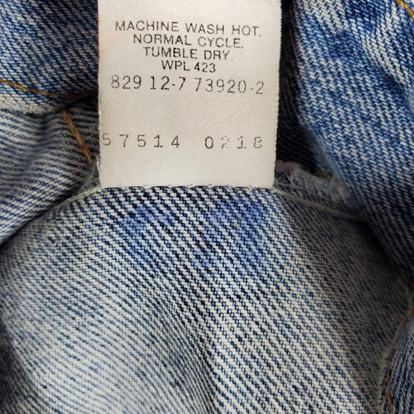 Vintage 90'S Levi's 57514 Stone Wash Denim Jacket Size L USA Made Petite - Picture 8 of 10